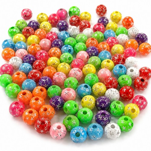 Acrylperlen 5mm bunt - 5mm, stern